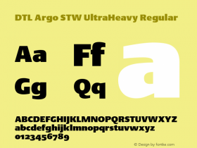 DTL Argo STW UltraHeavy Regular Version 001.000 Font Sample