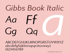 Gibbs Book Italic Version 1.000图片样张