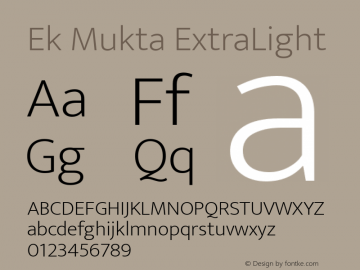 Ek Mukta ExtraLight Version 1.2图片样张