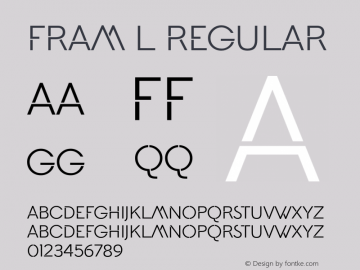 Fram L Regular Version 1.000 2014 initial release Font Sample