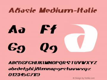 Akasic Medium-Italic Version 001.000 Font Sample