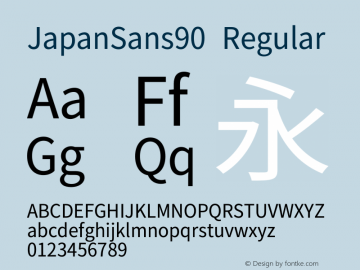 JapanSans90 Regular Version 1.00 Font Sample