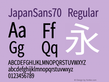 JapanSans70 Regular Version 1.00图片样张