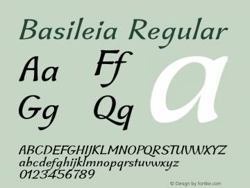 Basileia Regular Version 6.00 Font Sample
