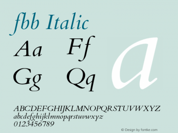 fbb Italic Version 0.991图片样张