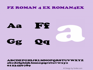 FZ ROMAN 4 EX ROMAN4EX Version 1.000 Font Sample