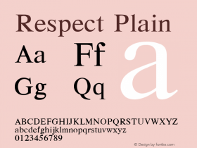 Respect Plain 001.001 Font Sample