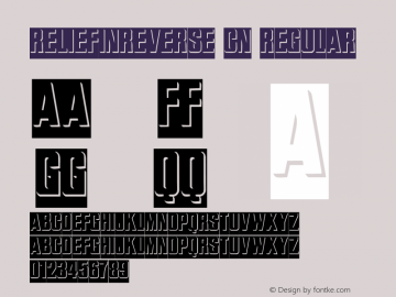 ReliefInReverse Cn Regular Unknown Font Sample