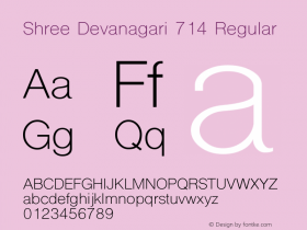 Shree Devanagari 714 Regular 9.0d3e1 Font Sample