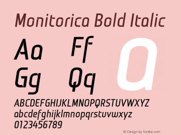 Monitorica Bold Italic 1.2; CC 4.0 BY-ND Font Sample
