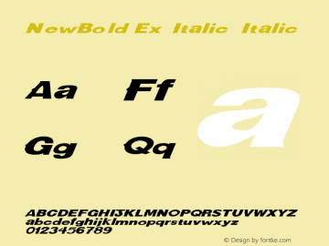 NewBold Ex Italic Italic Unknown图片样张