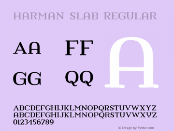 Harman Slab Regular Version 1.000 Font Sample