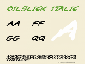 Oilslick Italic Version 1.00 September 13, 2014, initial release图片样张