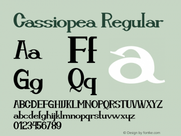 Cassiopea Regular Version 1.00 September 12, 2014, initial release Font Sample