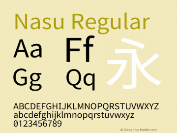 Nasu Regular Version 2014.1215 Font Sample