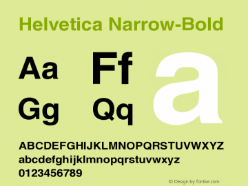 Helvetica Narrow-Bold Version 002.000图片样张