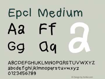 Epcl Medium Version 1.0 Font Sample