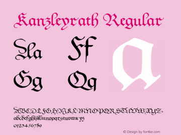 Kanzleyrath Regular Version 1.000 Font Sample