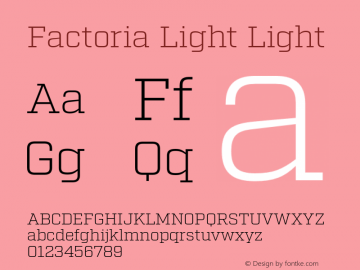 Factoria Light Light Version 1.000图片样张