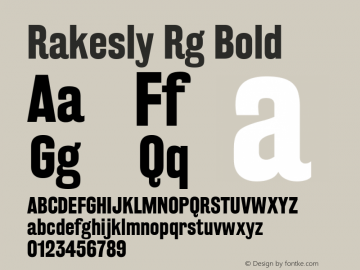 Rakesly Rg Bold Version 1.000 Font Sample