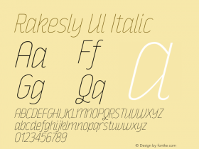 Rakesly Ul Italic Version 1.000 Font Sample