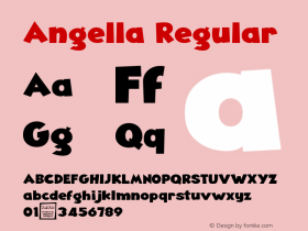 Angella Regular Version 1.00 September 22, 2014, initial release图片样张