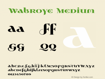 Wabroye Medium Version 0.14 Font Sample