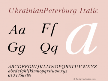 UkrainianPeterburg Italic 001.000图片样张