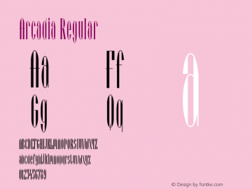 Arcadia Regular Converted from C:\TRUETYPE\A_______.TF1 by ALLTYPE Font Sample