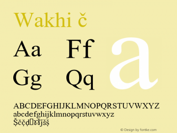 Wakhi 1 Advert Solutions 5/9/01 Font Sample