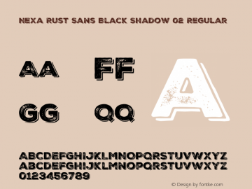Nexa Rust Sans Black Shadow 02 Regular Version 1.000;PS 001.000;hotconv 1.0.70;makeotf.lib2.5.58329 DEVELOPMENT图片样张