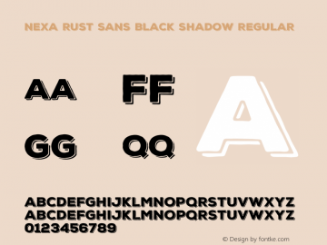 Nexa Rust Sans Black Shadow Regular Version 1.000;PS 001.000;hotconv 1.0.70;makeotf.lib2.5.58329 DEVELOPMENT图片样张