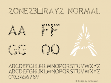 Zone23_Rayz Normal 0.9b - Release:  Mar 1998 Font Sample