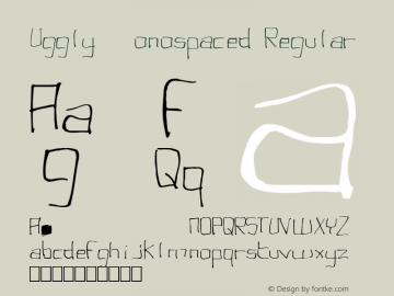 Uggly Monospaced Regular 1.0 - Robotic Attack Fonts图片样张