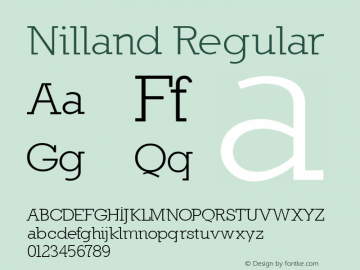 Nilland Regular 1.0 2005-03-11 Font Sample