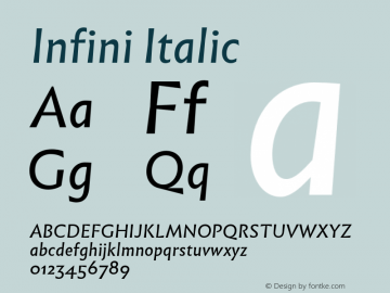 Infini Italic Version 1.003;PS 1.3;hotconv 1.0.72;makeotf.lib2.5.5900图片样张