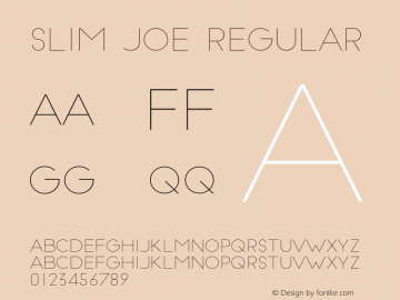 Slim Joe Regular 1.000 Font Sample