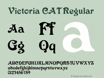 Victoria CAT Regular Version 1.000 Font Sample