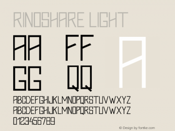 rinoshare Light Version 1.000 Font Sample