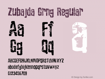 Zubajda Grng Regular Version 4.002 2012 Font Sample