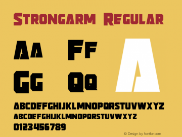 Strongarm Regular Version 1.00 October 7, 2014, initial release Font Sample