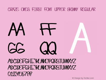 Craze One's first font UPPER SKINNY Regular Version 001.000图片样张