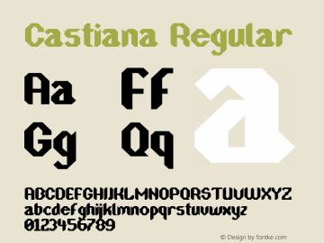 Castiana Regular Version 1.000 Font Sample