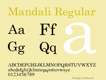 Mandali Regular Version 1.0.3 Font Sample