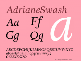 AdrianeSwash ☞ Version 1.002 TypeTrust Release;com.myfonts.typefolio.adriane-swash.regular.wfkit2.413y Font Sample