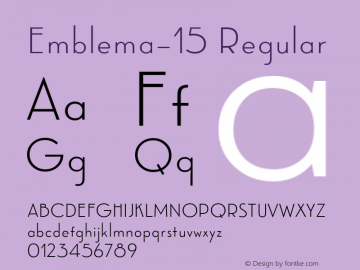 Emblema-15 Regular Version 1.000 2014 initial release;com.myfonts.easy.corradine.emblema.15.wfkit2.version.4cG2 Font Sample