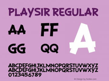 PLAYSIR Regular Version 1.00 October 9, 2014, initial release Font Sample