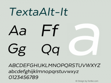 TextaAlt-It ☞ Version 1.005;com.myfonts.easy.latinotype.texta.alt-italic.wfkit2.version.4hoa图片样张