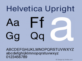 Helvetica Upright Version 001.000 Font Sample
