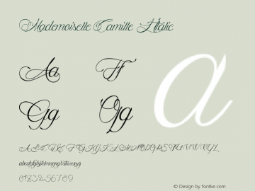 Mademoiselle Camille L Italic 001.000 Font Sample